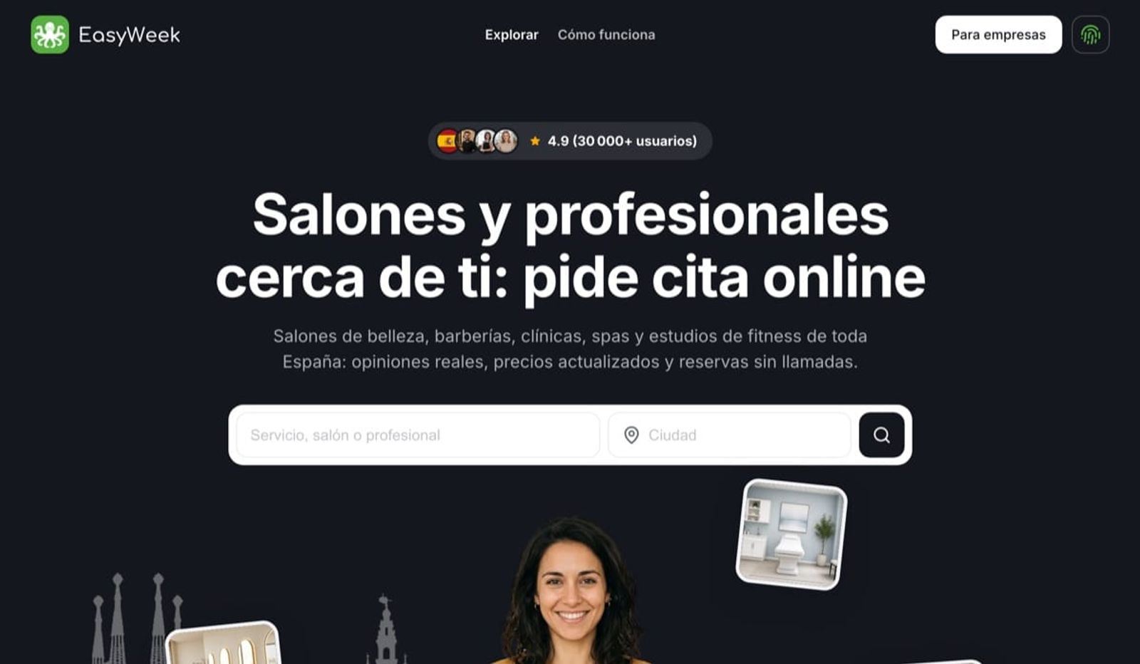 Página de inicio del catálogo de EasyWeek en España